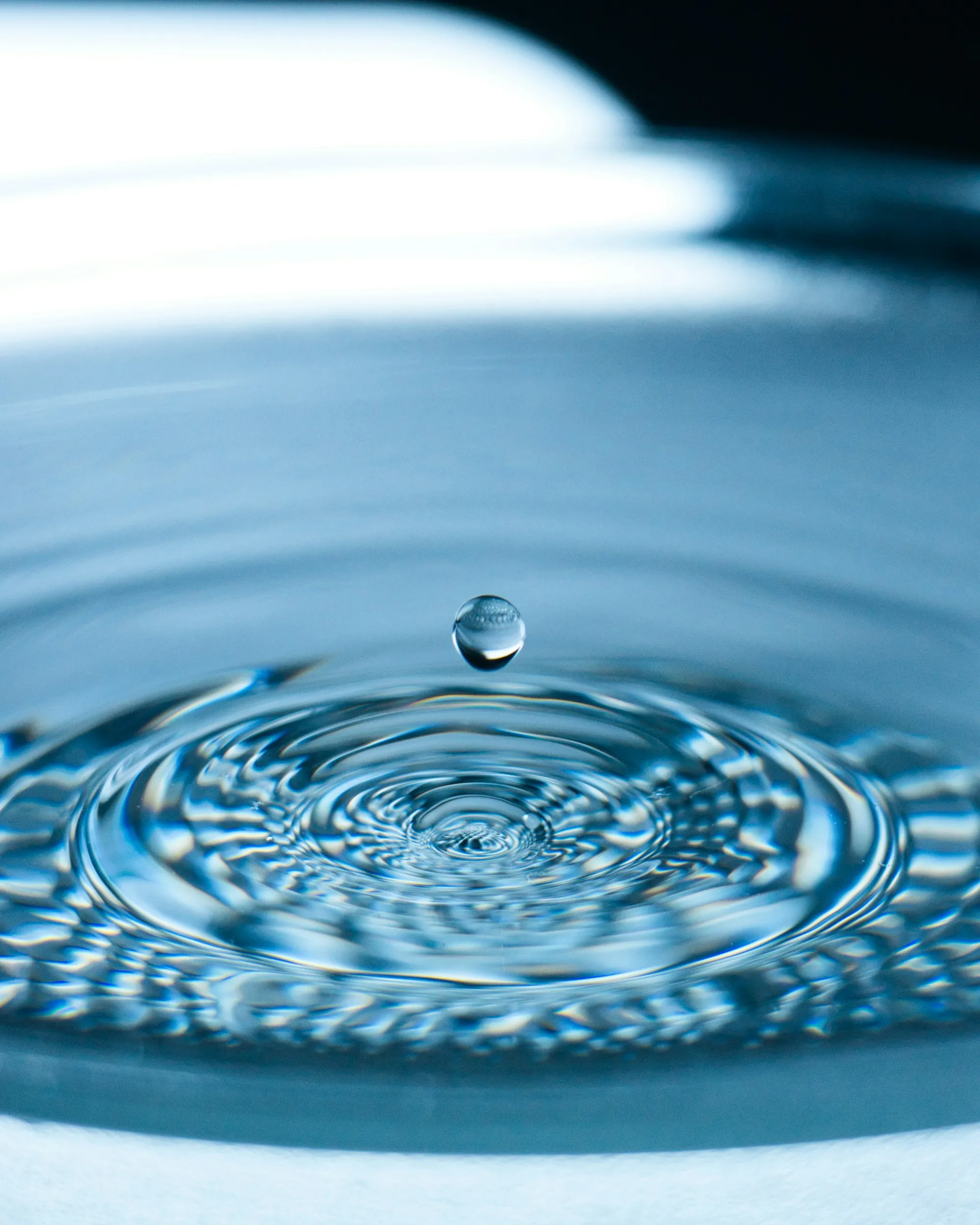 UV Water Purification in Newport Beach Drop of water falling into clear water